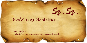 Szécsy Szabina névjegykártya