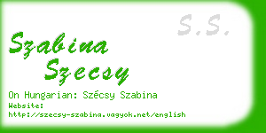 szabina szecsy business card