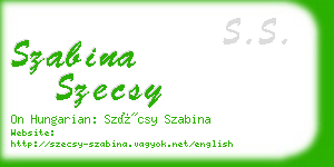 szabina szecsy business card